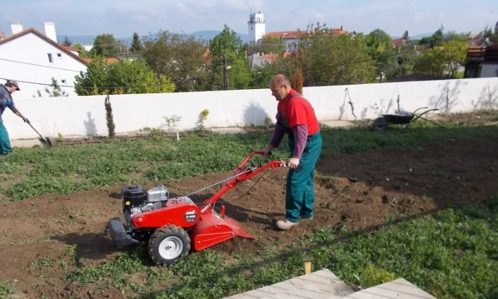 Veszprém - Panorámás kert színes növényágyakkal