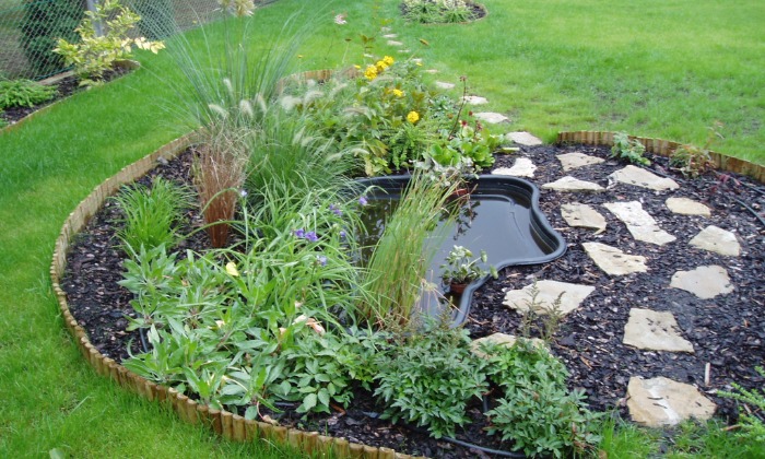 Veszprém - Hosszú kert színes növénysávokkal_4