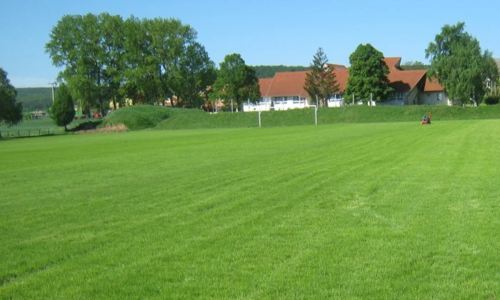 Taliándörögd, futballpálya - Felújítás füvesítéssel